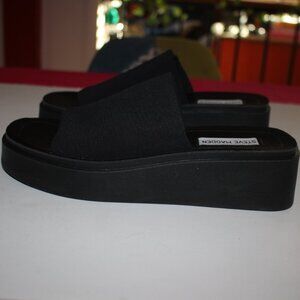 Steve Madden GIMMEE Black Platform Sandal SZ 8 Worn 1x